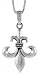 Sterling Silver Fleur De Lis Pendant, 1 5/8 (41mm) Tall.