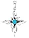 Summer Solstice Pendant with Turquoise Center - Stainless Steel - 2.75'' Length