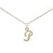 18kt Gold over Sterling Silver Initial P Anklet 9.5in