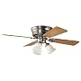 Hunter 23868 Low Profile lll Plus 3-Light 42-Inch 4-Blade Ceiling Fan, Antique Pewter with Frosted Globe