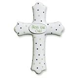Blue Bless This Child Ceramic Cross