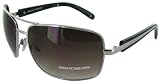 Skechers Men's 5006 Aviator Sunglasses,Silver Frame/Gradient Brown Lens,one size