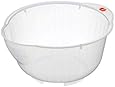 Inomata Japanese Rice Washing Bowl with Side and Bottom Drainers, White