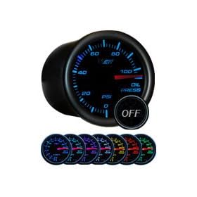 GlowShift GS-T704 Tinted 7 Color Oil Pressure Gauge