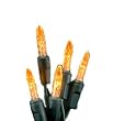 Set of 70 Amber LED M5 Mini Christmas Lights - Green Wire