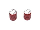 Baseball - MLB Motorcycle Bike Bicycle - Tire Rim Schrader Valve Stem Caps - Red