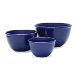 Chantal Ring Stoneware Bowl, Set of 3, Indigo Blue