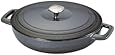 Guy Fieri Cast Iron/Porcelain 3.5-Quart Braiser Pan, Graphite