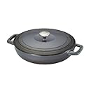 Guy Fieri Cast Iron/Porcelain 3.5-Quart Braiser Pan, Graphite