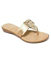 Nine West Women's Snopea Comfort Thong,Brown Leather,6.5 M US