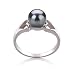 PearlsOnly Jessica Black 6-7mm AA Freshwater Sterling Silver Pearl Ring Ring-Size-6