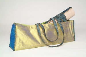 Dali Mama 100 percent Raw Silk Yoga Mat Bag - Teal/Green