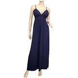 Navy Blue Empire Waist Deep Cut Plus Size Maxi Dress
