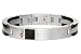 Jewelry : Mens Black and Stainless Steel & Carbon Fiber Bracelet w/Diamond Accent By ROSSO