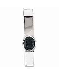 14K White Gold Oval Cut Onyx Pendant -- LIFETIME WARRANTY