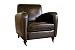 Demetrius Leather Accent Chair in Dark Brown