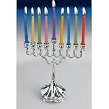 Ner Mitzvah Canukah Silver Plated Candle Menorah