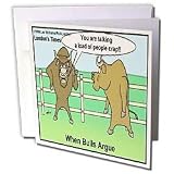 Londons Times Funny Cow Cartoons - When Bulls Argue - Greeting Cards-12 Greeting Cards with envelopes