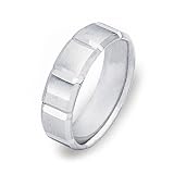 14k White Gold Men's Wedding Band, 8mm