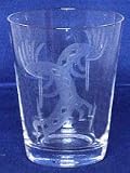 Individually Hand Etched Kokopelli Rocks Glass 4.5"H Set / 4