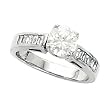14K White Gold Diamond Engagement Ring Semimount - 0.45 Ct.