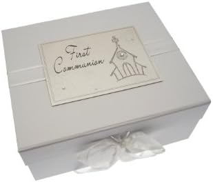 White Cotton Cards First Communion Keepsake Box, A5 Size, Church