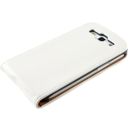 Étui semi cuir Blanc pour Samsung Galaxy S3 + film protection écran