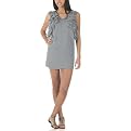 Go International® Crinkle Ruffle Dress - Retreat Gray