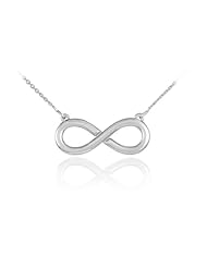 Polished Solid Sterling Silver Infinity Pendant Necklace