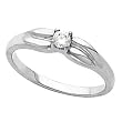 14K White Gold Solitaire Diamond Ring - 0.10 Ct.
