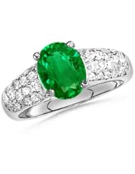 Oval Emerald Diamond Ring (The Oval Starry Night Ring)