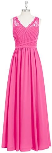 Emyrin Floor-length A-line Azalea Bridesmaid Dresses Simple Chiffon Lace Skirt