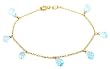 14k Yellow Gold, March Birthstone, Aquamarine Briolette Bracelet, 7.25
