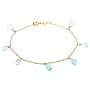14k Yellow Gold, March Birthstone, Aquamarine Briolette Bracelet, 7.25"