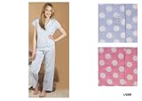 Womens Nightwear Polka Dot Short Sleeve Top & Pyjamas, Various Colour & Sizes