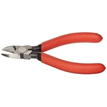 Xcelite 55NCGBK Alloy Steel All-purpose Side Cutting Plier, Diagonal, Standard Jaw, 5" Length, 3/4" Jaw Length, Red Cushion Grip Handle