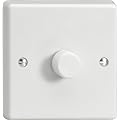 Varilight - 1 Gang 1 Way 400 Watt Standard Dimmer Switch Classic White Plastic with White Knob - HQ1W