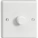 Varilight - 1 Gang 1 Way 400 Watt Standard Dimmer Switch Classic White Plastic with White Knob - HQ1W