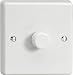 Varilight - 1 Gang 1 Way 400 Watt Standard Dimmer Switch Classic White Plastic with White Knob - HQ1W