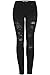 2LUV Women's Distressed Skinny Jeans Black 9 (G778A)