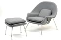 Furniture online: Eero Saarinen Womb Chair & Ottman - In Light Gray. Ships In 24 Hours With Money Back Guarantee!