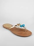 Metallic Jewel Stone Thong Sandal