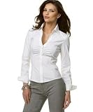 T Tahari Long-Sleeve White Shirt