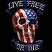 Skeleton Biker T-shirt Live Free Or Die Skull Sizes up to 5XL