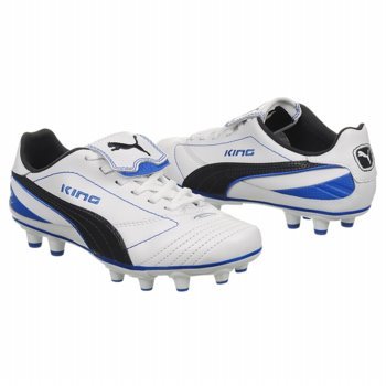 Puma Women's King Finale I FG Soccer Cleat,White/Ebony/Royal,6 B US