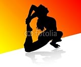 Wallmonkeys Peel and Stick Wall Decals – Stretching Exercises for Yoga Vector Silhouettes – 18″W x 15″H Removable Graphic