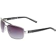 A|X Square Logo Aviator Sunglasses - Armani Exchange Men's Full Rim Sports Eyewear w/ Free B&F Heart Sticker Bundle - Palladium Black/Gray Shaded