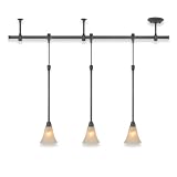 Royce Lighting RPTRK94501-23 Focus Three-Light Pendant Track Kit Line Voltage Oil Rubbed Bronze with Cream Snow Globes