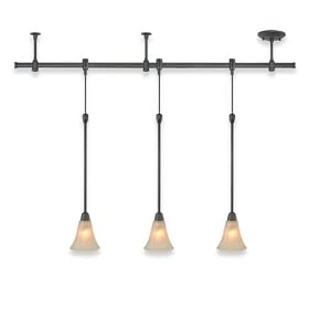 Buy Royce Focus Three-Light Pendant Track Kit Line Voltage Oil Rubbed Bronze with Cream Snow... by Royce Lighting