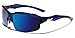 Mens Womens Sport Sunglasses Cycling Baseball Ski Snowboard Blue Mirror Lens NEW